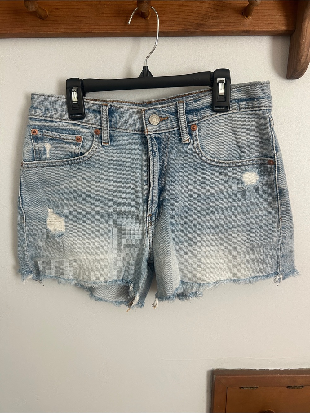 Lucky Brand Light Blue Slightly Distressed Denim Cutoff Shorts